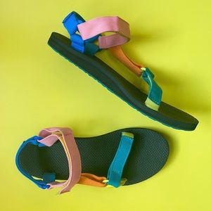 Womens color block Tevas Teva Sandals